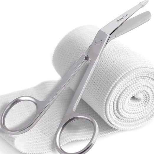 Utopia Care Bandage Scissors, 5.5 Inch Stainless Steel Shears for First Aid and Professional Use – Silver (Pack of 2)