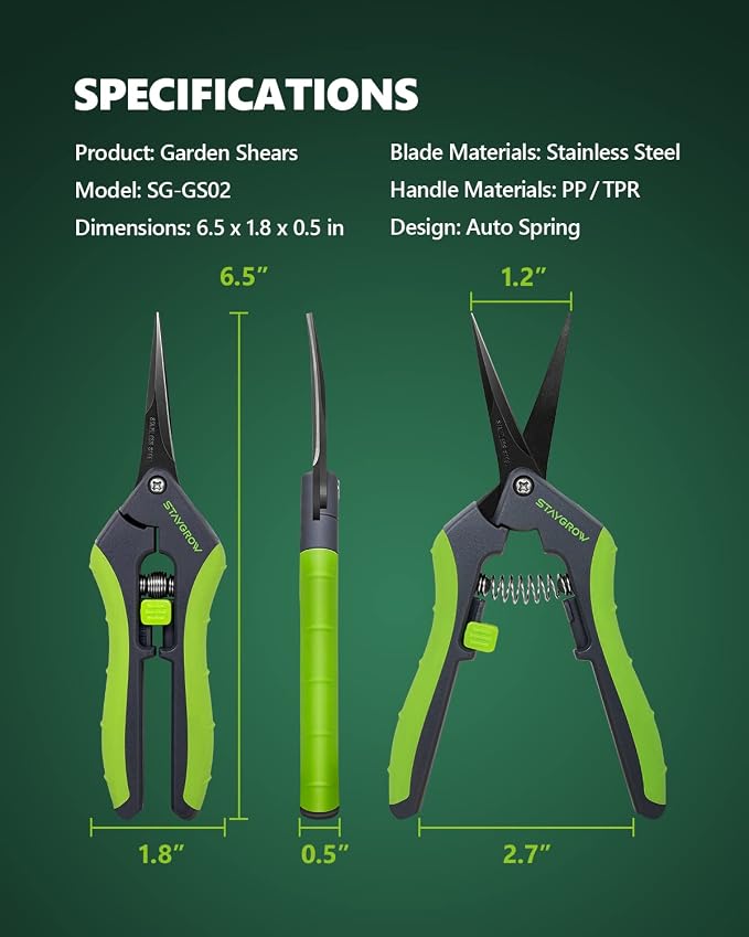 6.5" Pruning Shears for Gardening, Sharp Plant Trimming Scissors | Gardening Snips for Precise Cuts,Stainless Steel Garden Scissors Bonsai Clippers Garden Shears(1-Pack Curved)