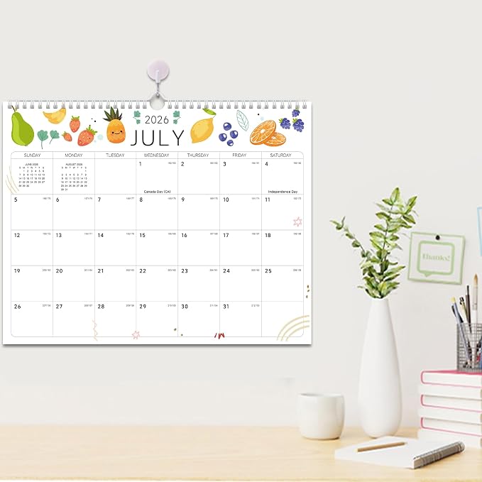 2026-2027 Wall Calendar - 18 Months Wall Calendar 2026-2027 with Thick Paper, Jul 2026 - Dec 2027, 14" x 11", Twin-Wire Binding, Home or Office Calendar for Easy Organizing