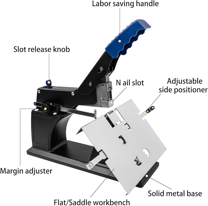 Heavy Duty Stapler with 3000 23/6 Staples, Flat Stapling & Saddle Stapling Mode 2 in 1, Large Capacity Office Stapler for Paper Binding, Offices, Print Shops