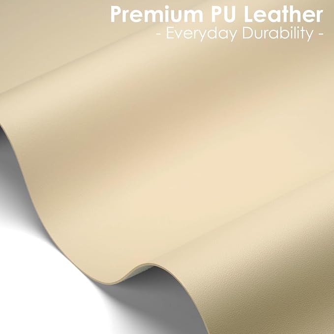 Leather Desk Pad Protector, Waterproof Mouse Pad, PU Desk Mat, Office Desk Cover, Desk Writing Mat for Office/Home/Work/Cubicle (Eggshell) 23.6x13.7 in
