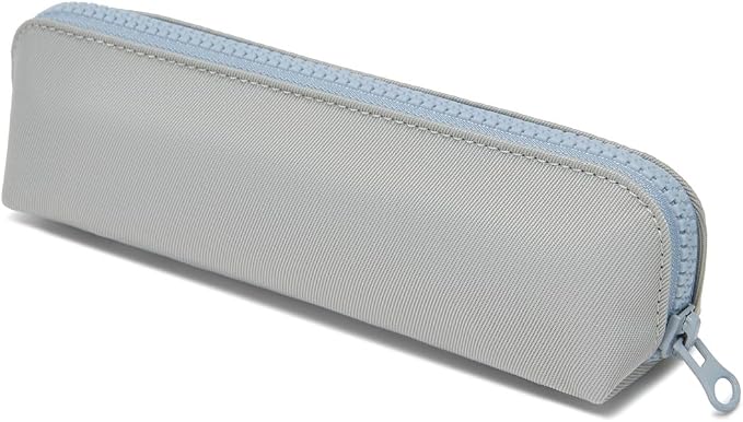 Pencil Case Small Pencil Pouch Slim (Light Gray, Oxford)