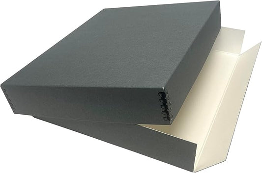 Lineco Museum Archival Storage Box, Drop Front, 14.75x18.75x3 in, Gray | Acid-Free with Metal Edge, Preserves Picture Longevity, Organize Photos, Newspapers, Prints, Documents, Crafts, DIY