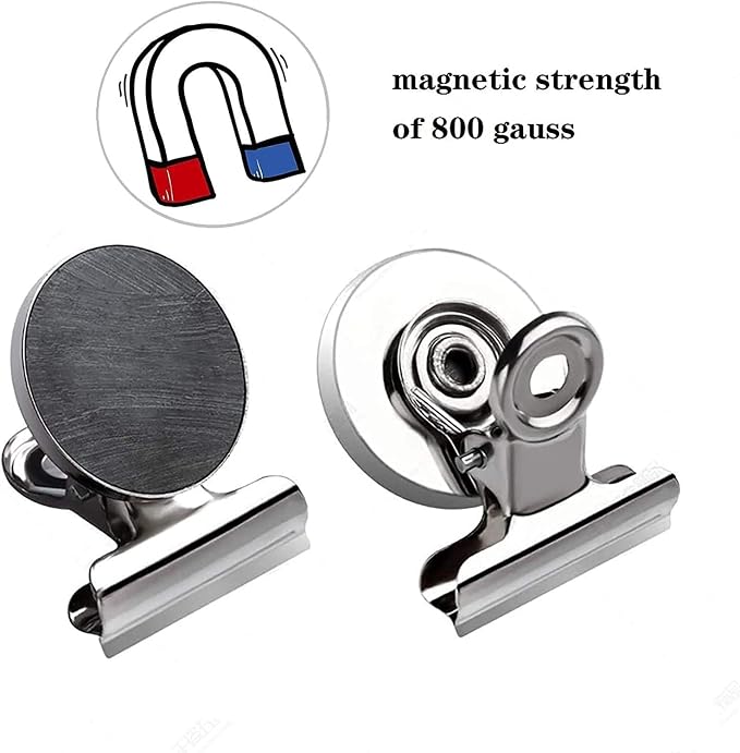 Strong Magnetic Clips, 40 Pack, 1-1/4 Inch, 31 mm, Black, Heavy Duty Refrigerator Magnet Clips, Medium Clip Magnets, Office Supplies, Photo Displays