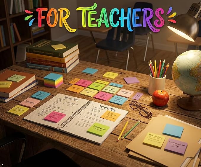 (24 Pads) Sticky Notes 3x3 Inches,Bright Colors Self-Stick Pads, Easy to Post for Home, Office, Notebook