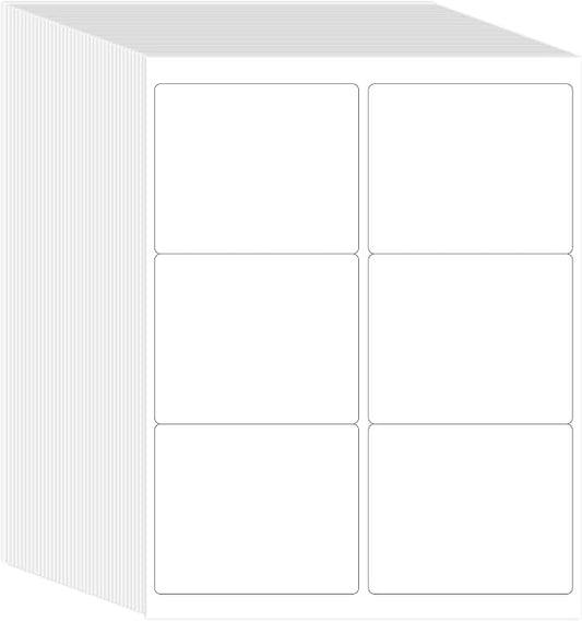 L LIKED 3-1/3" x 4" Printable White Sticker Labels, 9000 Labels for Laser/Inkjet Printing - Matte (9000 Labels, 1500 Sheets)