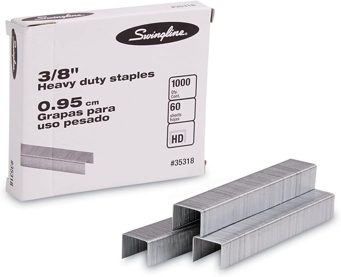 Swingline S.f. 13 Heavy-Duty Staples, 0.38" Leg, 0.5" Crown, Steel, 1,000/box