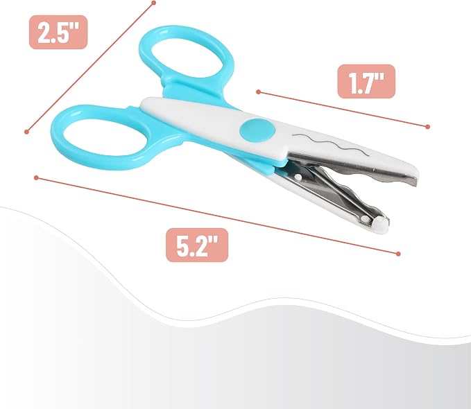 Mr. Pen- Craft Scissors Decorative Edge, 6 Pack, White & Vibrant | Zig Zag Scissors for Crafting, Scrapbooking, Fancy, Pattern, Design