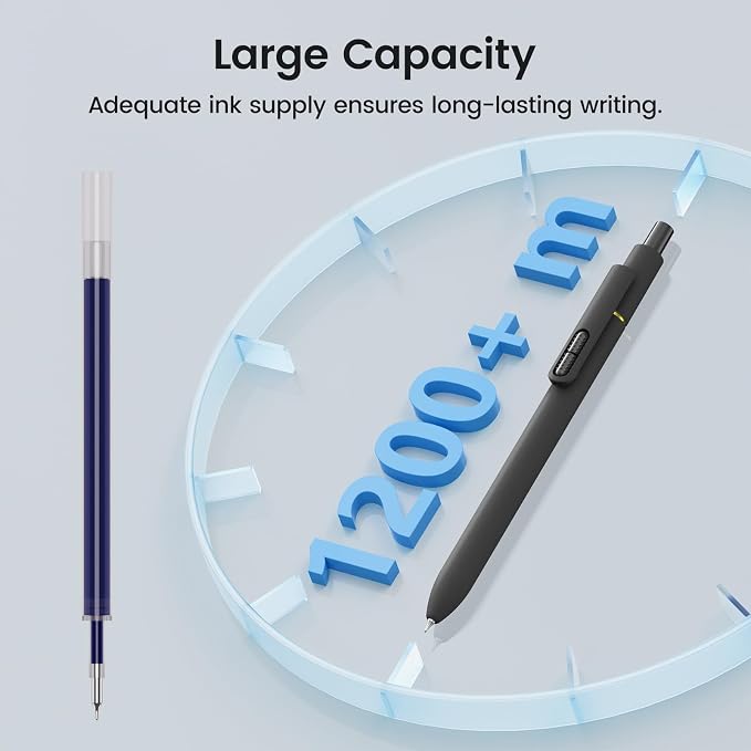 8 Pack Blue Gel Pens with Fidget, Quick-drying Blue Ink No Smudge | 0.7mm Fine Point Smooth, Long-Lasting Ink, Soft Grip Retractable Pens for Journaling School Office, Gift for Women Men Nurse