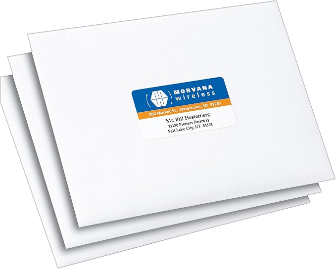 Avery Print-to-the-Edge Printable Address Labels, 1-1/4" x 2-3/8", Matte White, Sure Feed Technology, Laser & Inkjet Compatible, 450 Blank Labels, Great for Mailing, School Supplies, and More (6871)