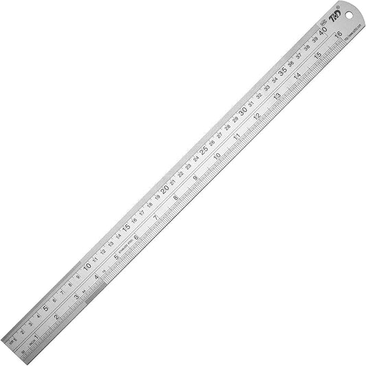 ZZTX Metal Ruler 16 Inches Stainless Steel 1 Pack | Rust-proof, Straight edge, Precise markings, Clear read