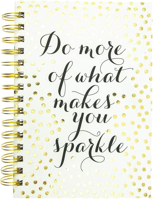 Graphique Designer Notebooks - "Do More of What Makes You Sparkle" - Spiral Bound Writing Journals for Offices, Schools, Classrooms, and More - Hard Cover with 160 Ruled Pages (6.25" x 8.25")