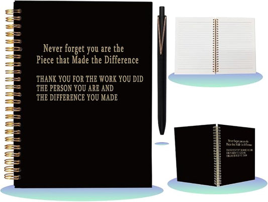 Appreciation Gifts Spiral Notebook with Pen Set - A5 College Ruled Lined Journal, Thank You Gifts for Coworkers Employees Teachers, Farewell Goodbye Gifts for Men Women, 80 Sheets Hardcover