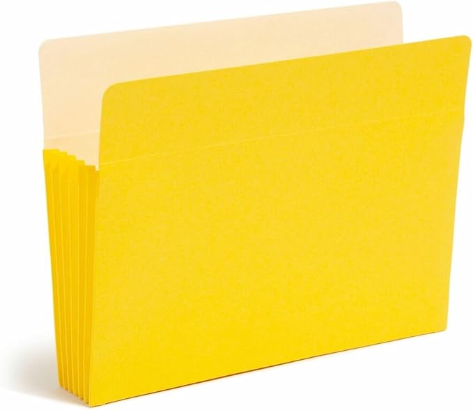 Smead File Pocket, Straight-Cut Tab, 5-1/4" Expansion, Letter Size, Assorted Colors, 5 per Pack (73836)