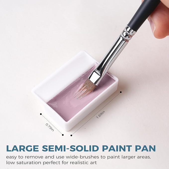 Fuumuui Watercolor Paint Set - 24 Color Opaque Semi-Solid Watercolor, Muted Gray Tones Sets Professional Adult Beginner Artist Supplies for Realistic Landscape Hobbyists Art Painting