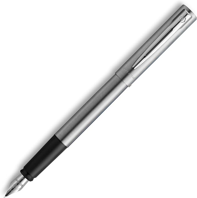 Waterman Allure Fountain Pen | Stainless Steel | Fine Nib | Blue Ink