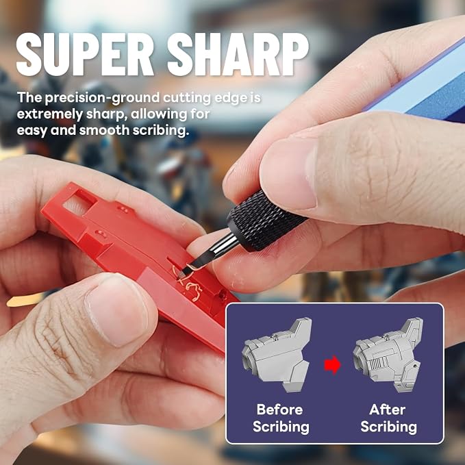 stedi Model Scriber Blades Tungsten Steel 0.1+0.125mm Replacement | Scribing Blades,Scriber Replacement Blades,Scriber Accessories,Panel Line Tool,Gundam Model Kit,Gunpla Tools