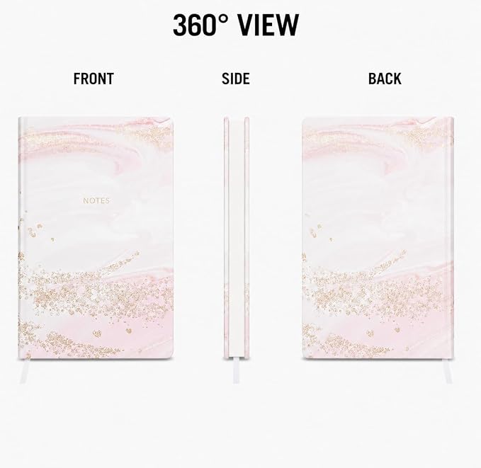 WORLD TRAVELER Large Lined Journal Notebook 256 Ruled White & Ivory Pages | Lay-Flat Binding, Gilded Page Edges Resist Wear, Reinforced Square Corners, Bleed-Resistant Smooth Paper
