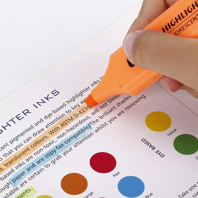 ZEYAR Highlighter, Chisel Tip Marker Pen, AP Certified, Assorted Colors, Water Based, Quick Dry (6 Candy Colors)