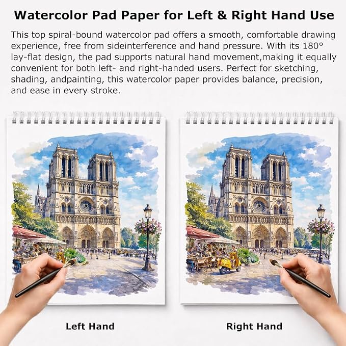 Soucolor Sketchbook 8.5x11,100 Sheets Thick Acid-Free Drawing Paper | 68lb/100gsm Lay Flat Sketch Pad Art Notebook for Adults Artists Teachers Students Classroom