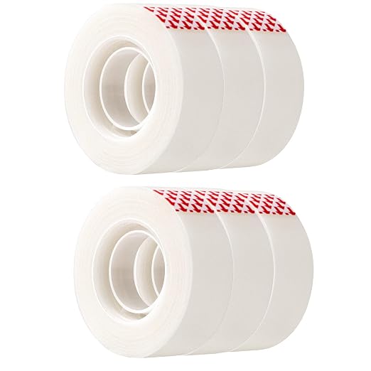 Amazon Basics Matte Finish Tape, 6 Pack, 3/4" Width x 1000" (27.8 yds) Length, Translucent