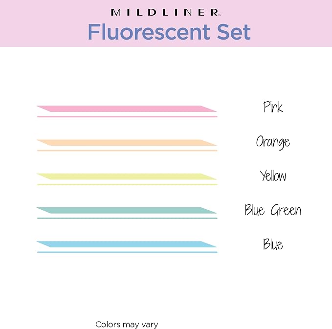 Zebra Pen Mildliner Dual-Tip Highlighter Marker Set, Broad and Fine Point Tips, No Bleed, Ideal for Bible Highlighting, Journaling and Note-Taking, Assorted Fluorescent Ink Colors, 5-Pack (78105)