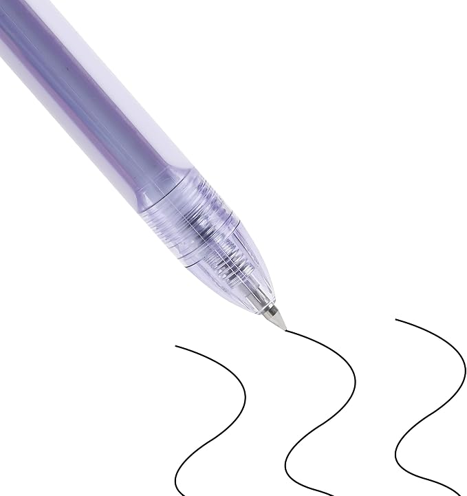Mr. Pen- Purple Gel Pens Set, 12 Pack | Black Ink Cute Writing Pens with 1 Aesthetic Highlighter, 0.5 mm, Smooth Gel Pens for Journaling, Aesthetic Girly Stationery