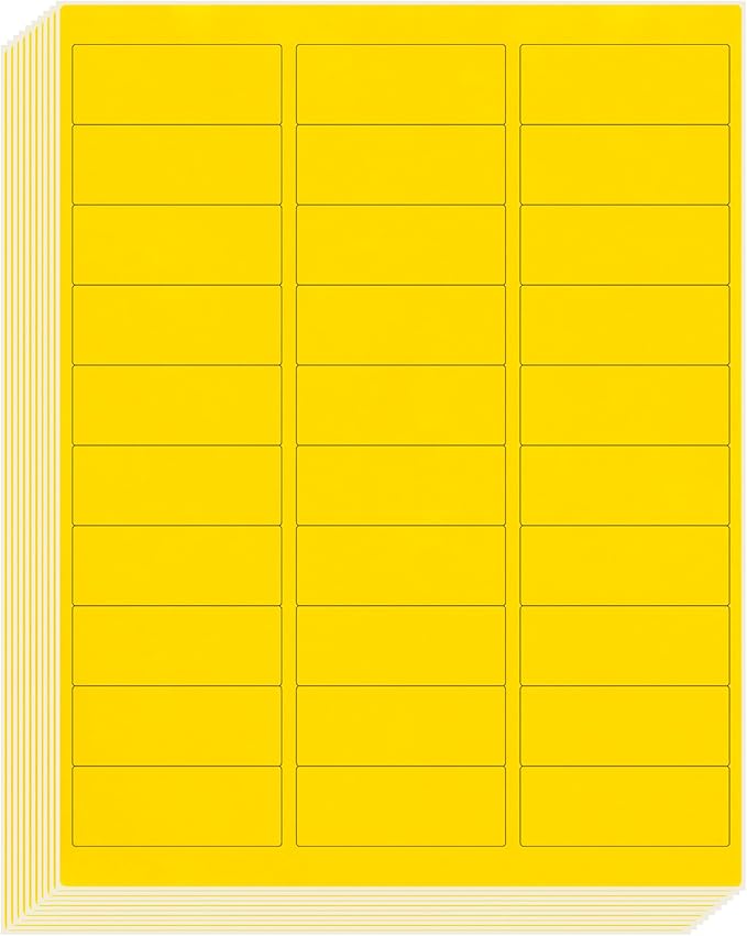 L LIKED 900 Fluorescent Yellow Address Labels, 1" X 2-5/8" Neon Colored Labels Handwritten or Inkjet/Laser Print for Shipping Envelopes & Small Packages - 30 Sheets