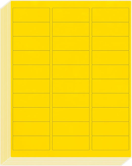 L LIKED 900 Fluorescent Yellow Address Labels, 1" X 2-5/8" Neon Colored Labels Handwritten or Inkjet/Laser Print for Shipping Envelopes & Small Packages - 30 Sheets