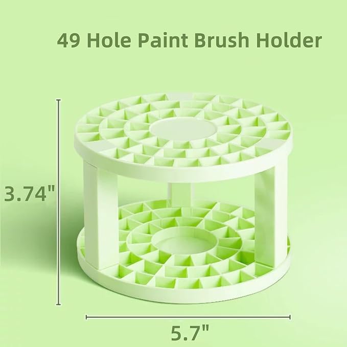 Feadily 3 PCS 49 Hole Paint Brush Holder for Artist, Desk Organizer for Colored Pencils, Markers (Blue/Green/Yellow)