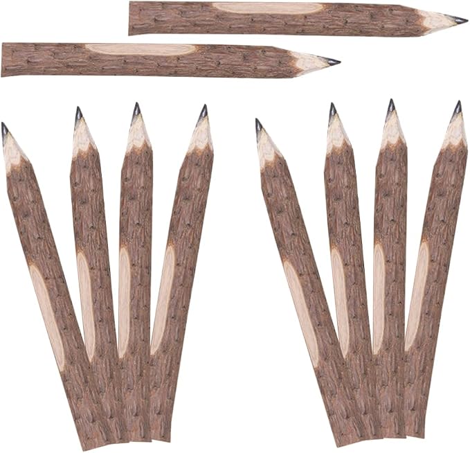 Gatuida 50pcs Wooden Graphite Pencils, Woodland Baby Shower Decorations, Rustic Twig Pencils for Kids Party Supplies Novelty Gifts, 5.11 Inch