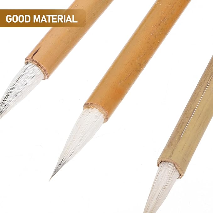 LALAFINA 6pcs Chinese Calligraphy Brushes Writing Painting Brushes Art Sumi Brush for Professional Beginner, Large Medium Small Sizes