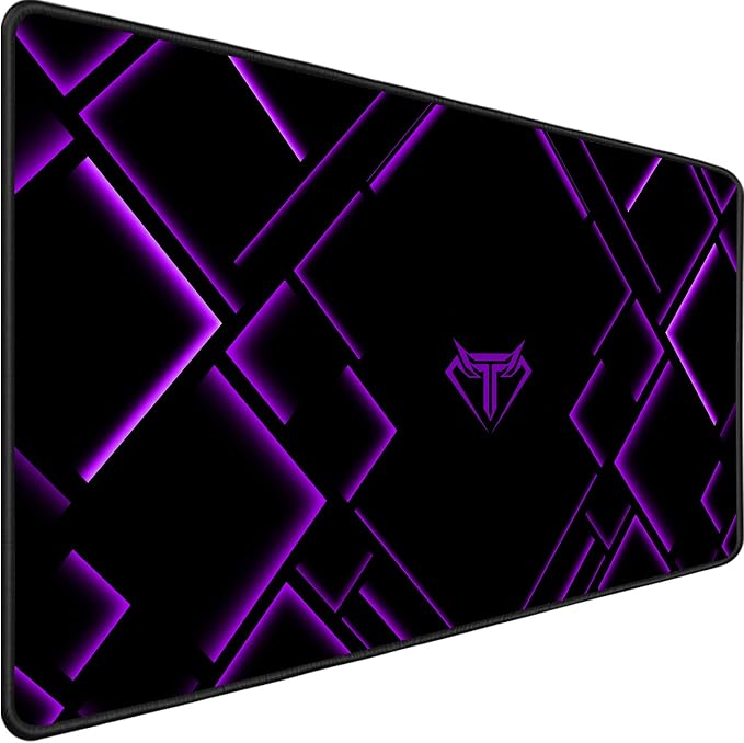 TEDNETGO Large Extended Gaming Mouse Pad, Long Mouse Pads, Extra Large Big Mouse Pad with Stitched Edge, XXL Non-Slip Computer Computer Keyboard Mat for Gamer/Desktop/Office/Home, Purple