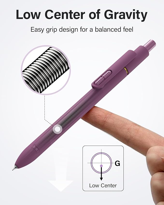 inkipen- 16 Pack Pens, Gel pens Black Ink, Fine Point(0.5mm),Quick-Drying Smooth Writing,School and Office Supplies （vintage color）