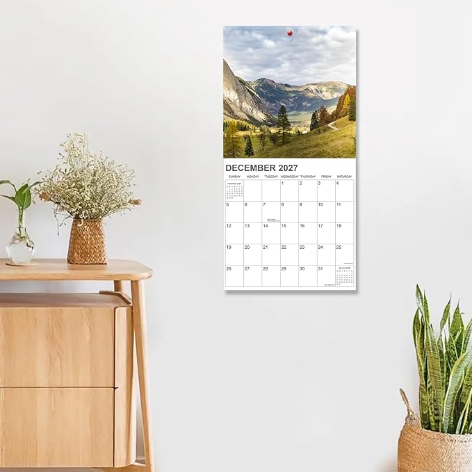2026-2027 Calendar for Wall, Calendar 2026-2027 from July 2026 - December 2027, 12" x 24" Opened 19 Months Calendar, Full Page Months Thick & Sturdy Paper