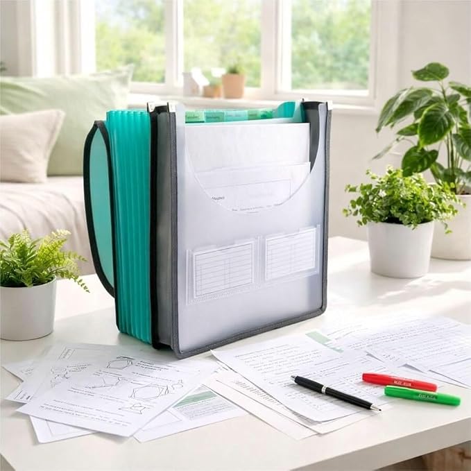C-Line 7-Pocket Vertical Expanding Backpack Organizer File, 1 File, Color May Vary (58700), Assorted, 1" x 10 1/4" x 12 3/4"