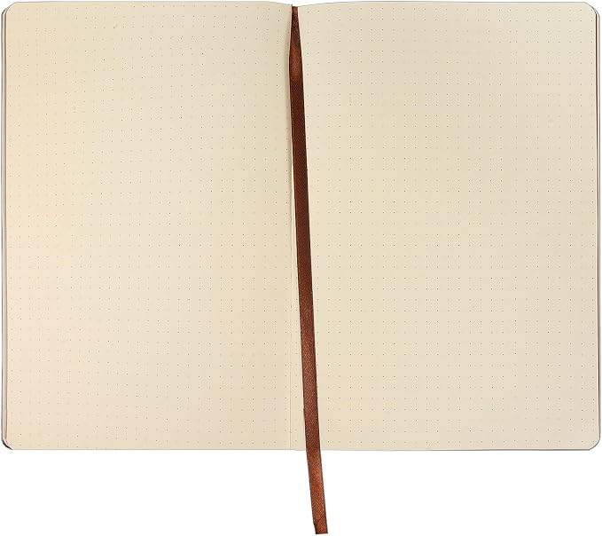 Fetinar 300 Pages Leather Dotted Journal Notebook,Softcover Leather Dotted Journal Notebook for Women Men,300 Pages Notebook for Travel,Business,Work,Office,School Note Taking,5.7'' X 8.3'',black
