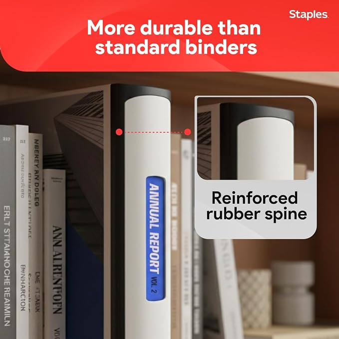 Staples Better Binder 2-Inch 3-Ring Binder, White – Heavy-Duty Binder for School & Office Organization