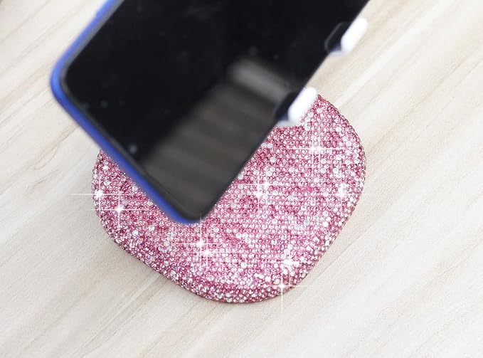 Bling Bling Crystal Phone Stand, Phone Holder for Desk, Desktop, Cradle Compatible with All Smartphones Mixed Rhinestones with Pink Magenta and Iridescent AB SL (Pink)