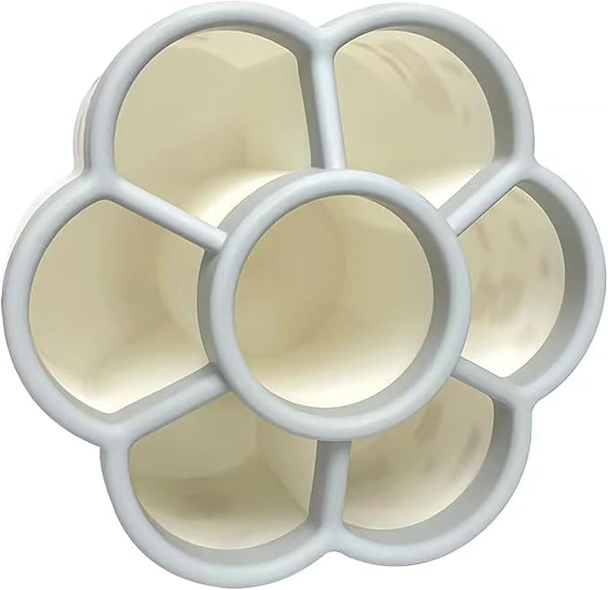 Rotating Pen Holder, 6 Inch x 4.2 Inch 7 Grid Rotatable Pencil Desk Top Holder for School, Home and Office (white)