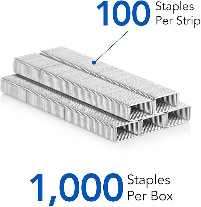 Swingline Staples, Heavy Duty, 1/4" Length, 25 Sheet Capacity, 100/Strip, 1000/Box, 1 Pack (35314 )