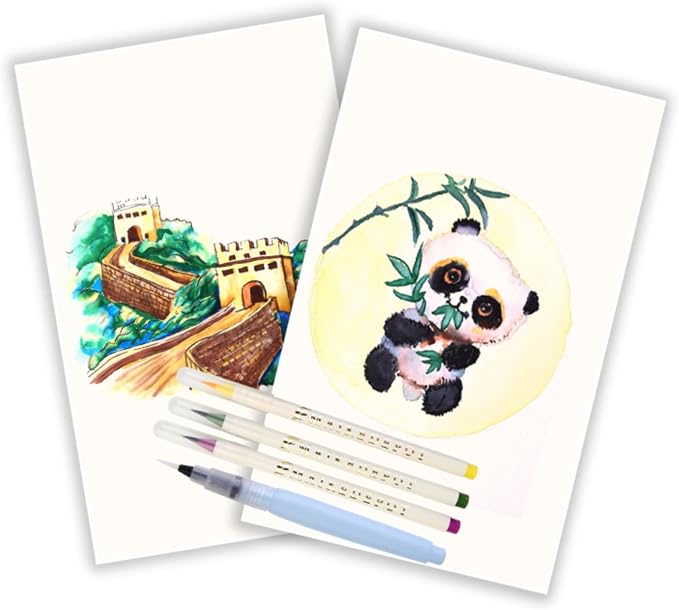 72 Pack Watercolor Markers, Dual Tip Water Brush Pens with 3 Free Water Blending Brushes, Water Based Art Markers for Adult Coloring, Calligraphy, Sketching, Bullet Journaling Drawing