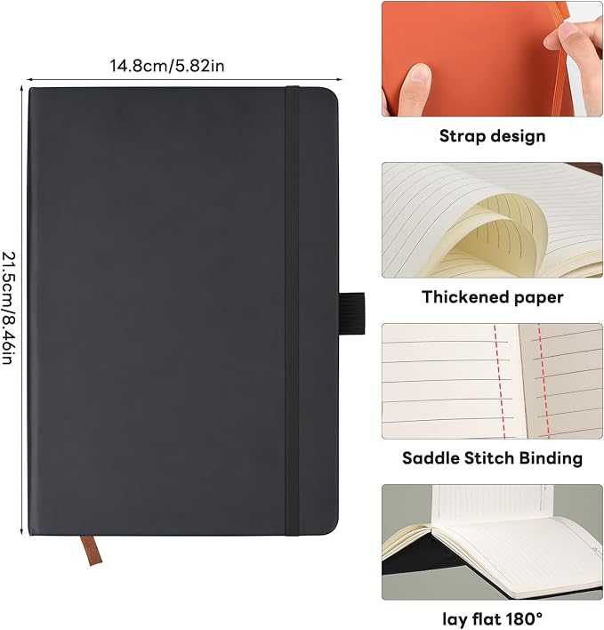 Customizable Personalized Notebook | Custom Logo, Text & Image A5 Journal Notebook | 200 Lined Pages 8.5" x 5.8" | Daily Writing Journal for Office, Students & Gift Giving, Grey