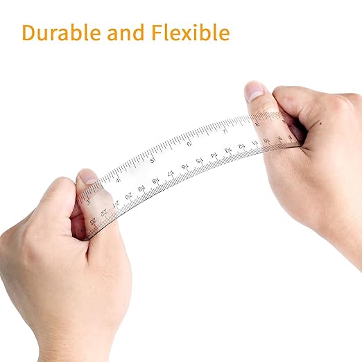 30 Packs Plastic Clear Rulers Bulk for Classroom, 12 Inch Ruler | Metric Ruler for Kids School Office Home Supplies, Measuring Drawing Tool, Easy-to-Read, PS Material Durable and Safe