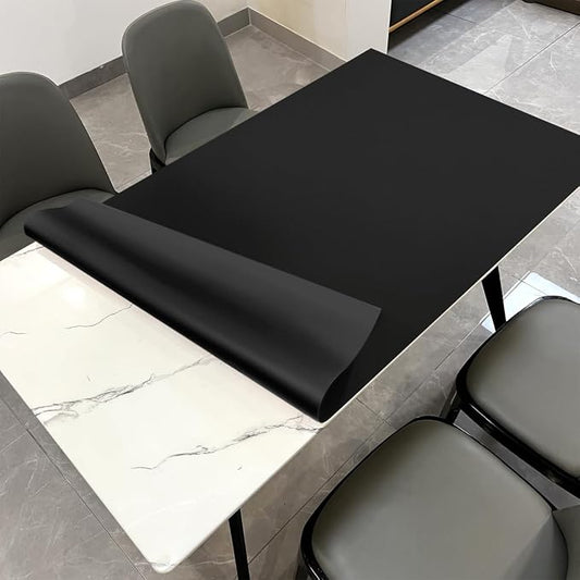 Desk Pad - 34x54 Inch Waterproof Easy to Clean Can Conceal Flaws Protector The Table Top from Scratches Used for Dining (Black+Black 34x54)