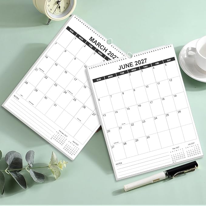 2026-2027 Wall Calendar - Runs from July 2026 until December 2027, Hanging Wall Calendar 2026-2027 for Easy Organizing, Vertical Calendar, 8.5" x 11", Black