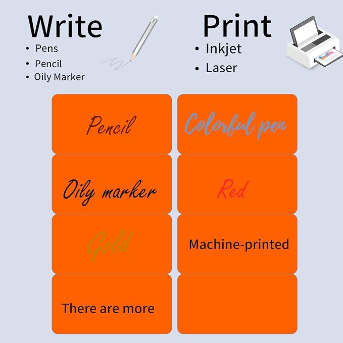 STARLIBOO 2" x 4" Colored Labels Stickers Fluorescent Bright Moving Labels for Laser/Inkjet Printer, Permanent Adhesive