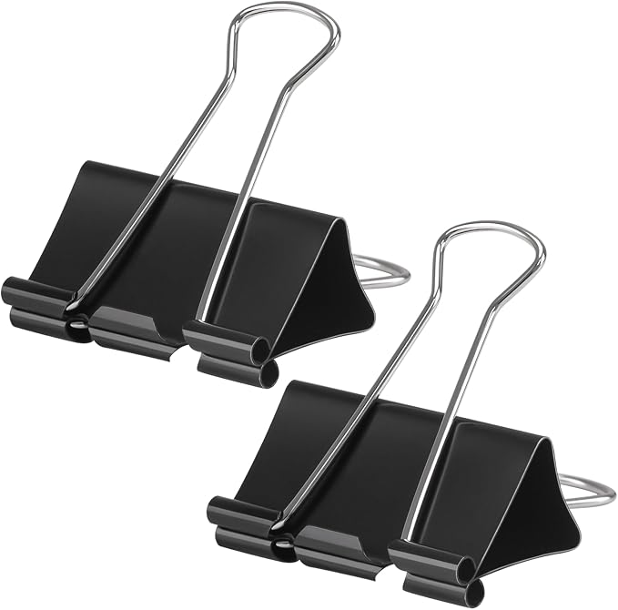 OWLKELA 12 Pack Binder Clips, 2 Inch, Black | Extra Jumbo Size, Large Paper Clamps,Ideal for Home, School and Office Supplies