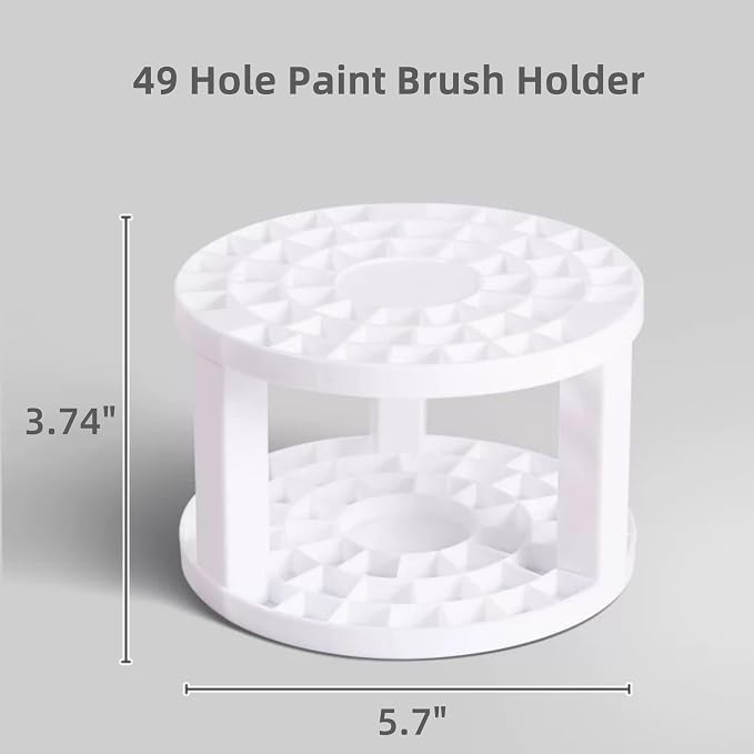 Feadily 3 PCS 49 Hole Paint Brush Holder for Artist, Desk Organizer for Colored Pencils, Markers (White/Purple/Pink)