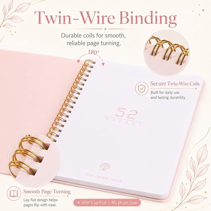 TREES Undated Weekly Planner, Weekly To-Do List, Goal and Habit Tracker | 5.8" x 8" Spiral-Bound Organizer for Weekly Goals, Tasks and Habits, Designed for Work, School and Everyday Planning